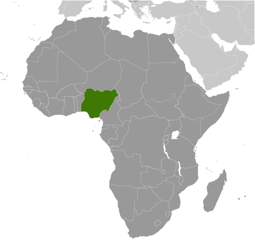 Bản đồ vị trí của Nigeria