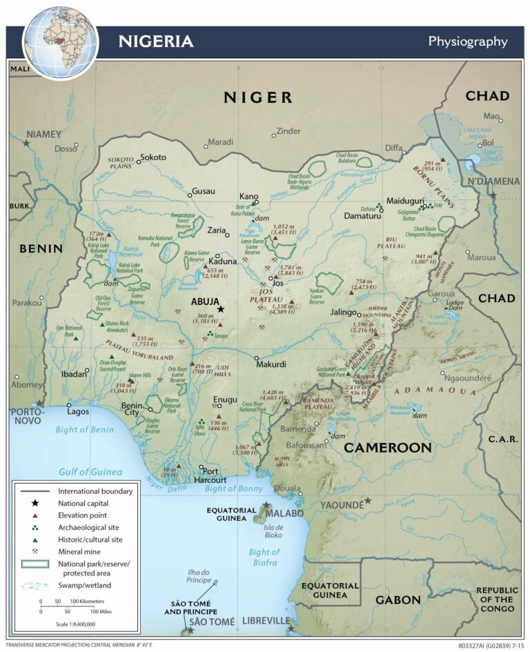 Bản đồ địa lý Nigeria