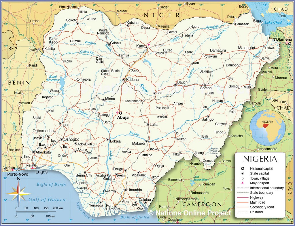 Bản đồ hành chính của Nigeria