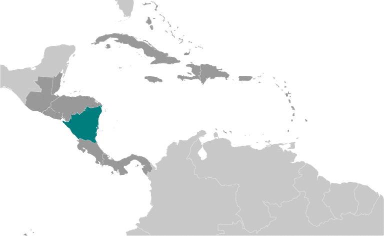 Bản đồ vị trí của Nicaragua