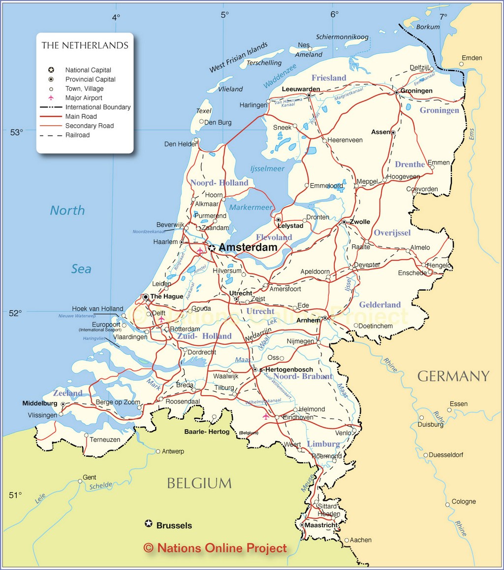 Bản đồ hành chính của Hà Lan