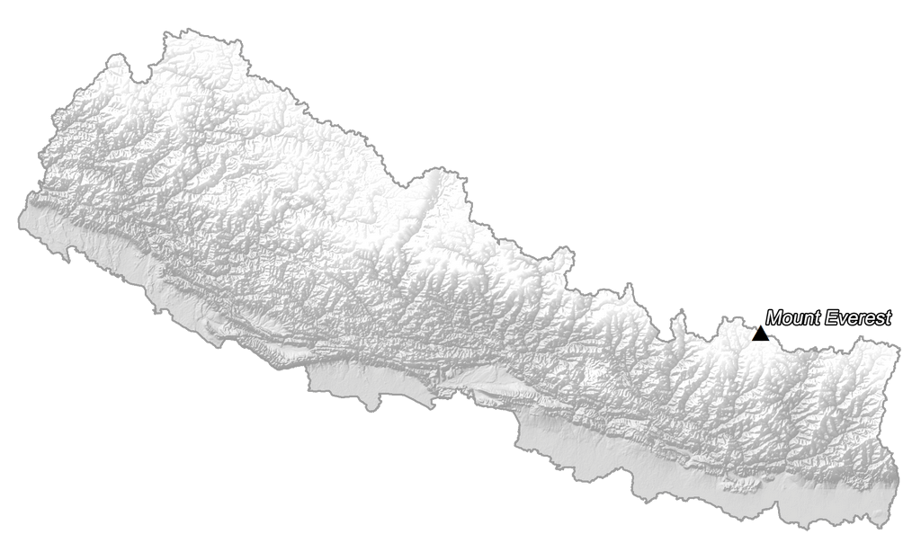 Bản đồ Độ cao Nepal