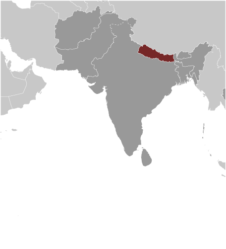Bản đồ vị trí của Nepal