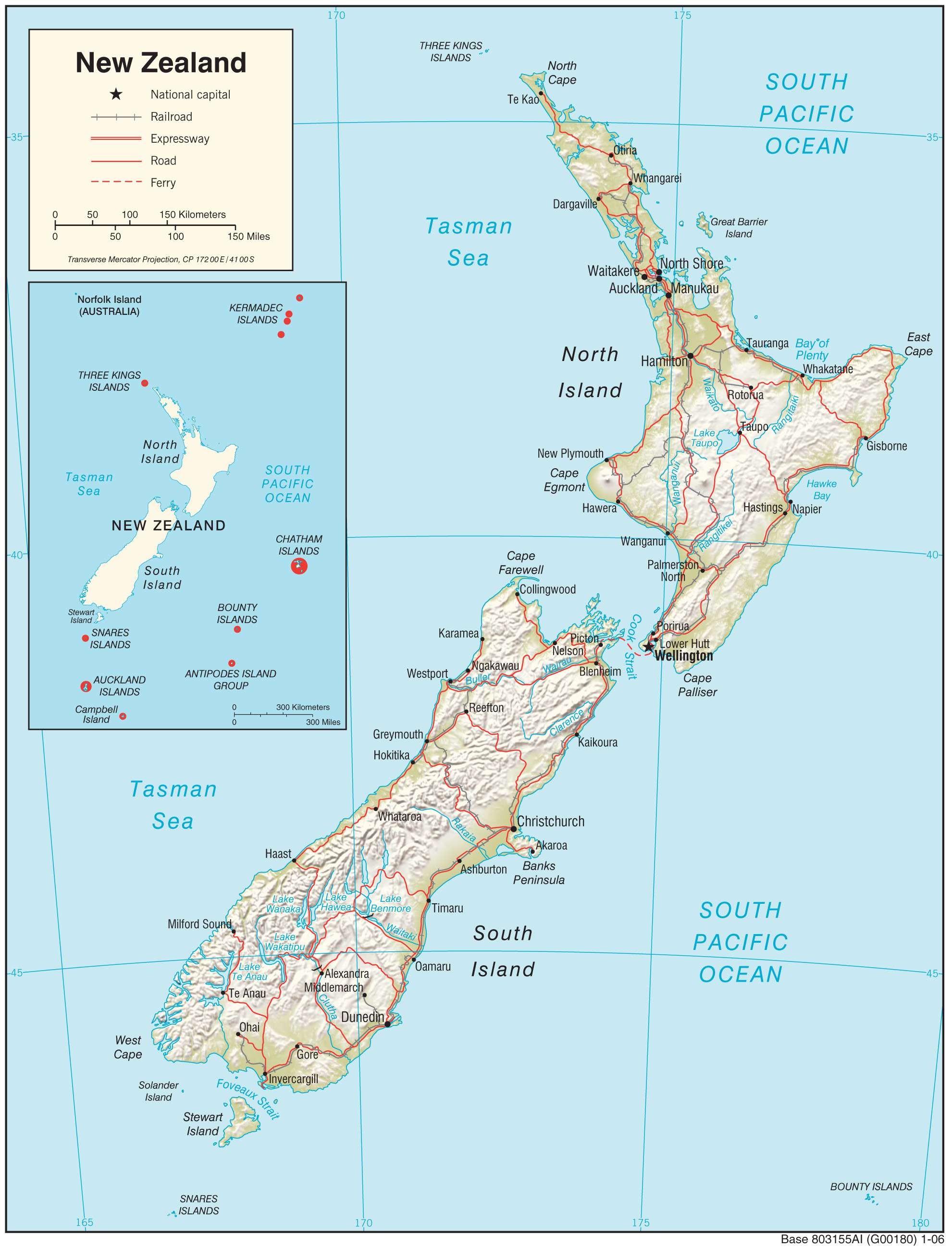 Physiography Map Of New Zealand 