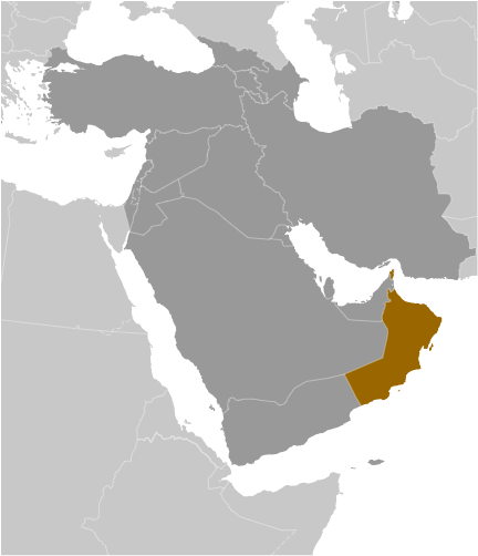 Bản đồ vị trí của Oman