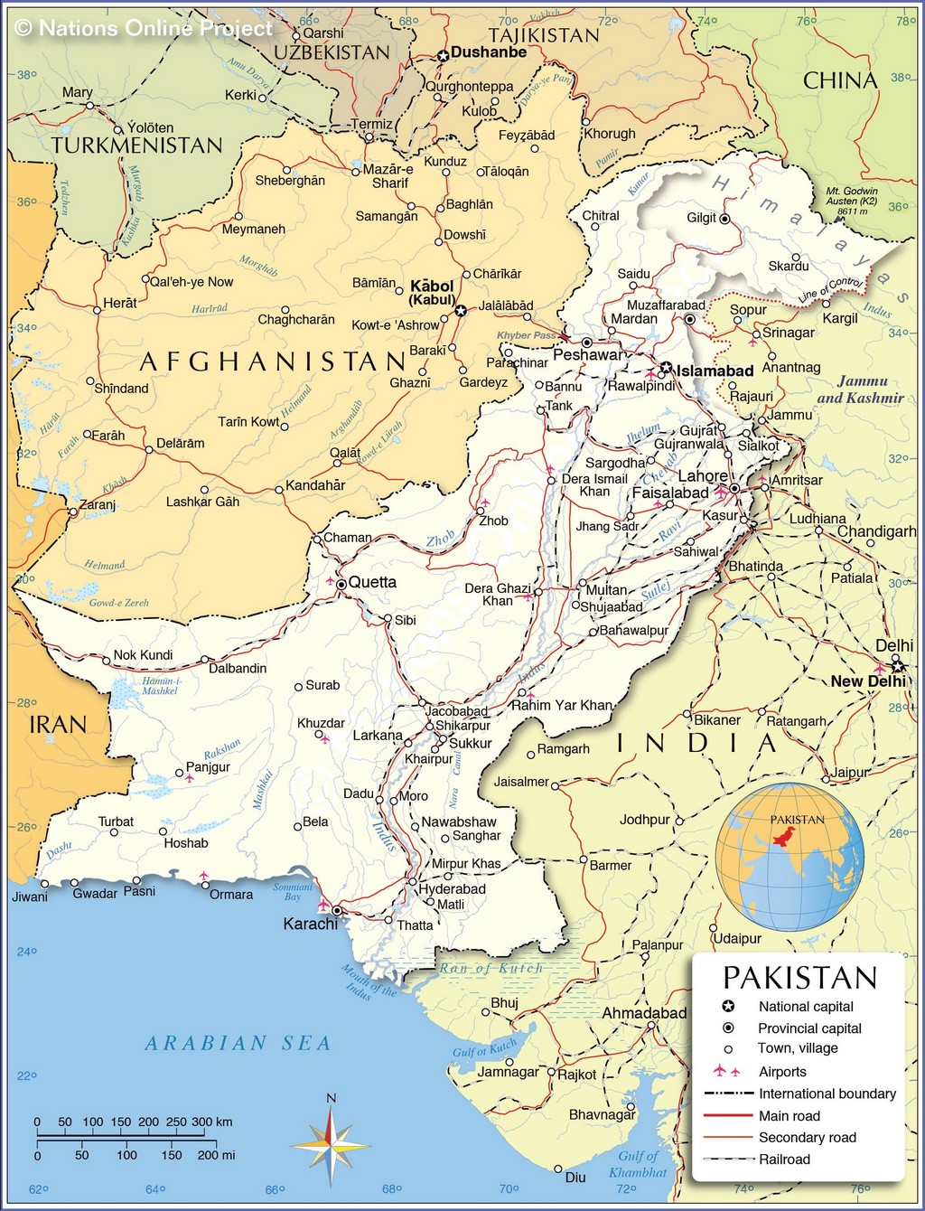 Bản đồ hành chính của Pakistan