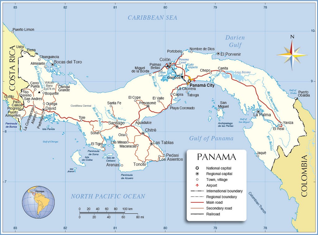 Bản đồ hành chính của Panama