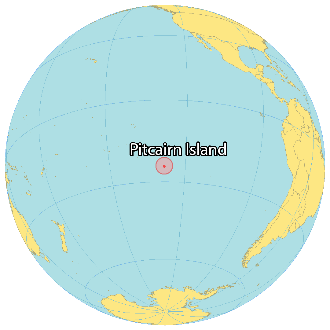Bản đồ Vị trí của Quần đảo Pitcairn, Henderson, Ducie và Oeno. Nguồn: gisgeography.com