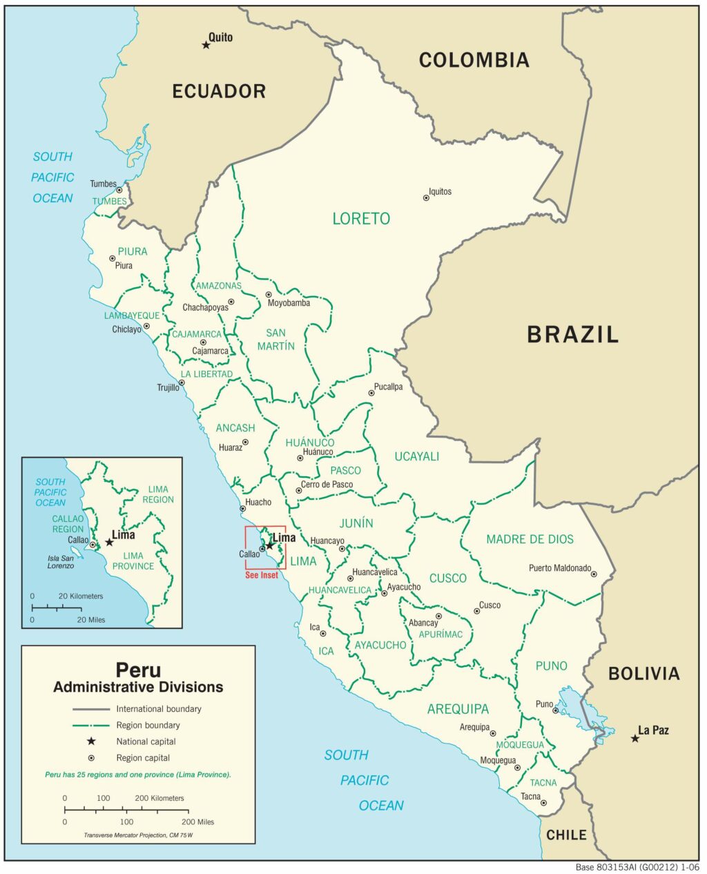Bản đồ hành chính Peru