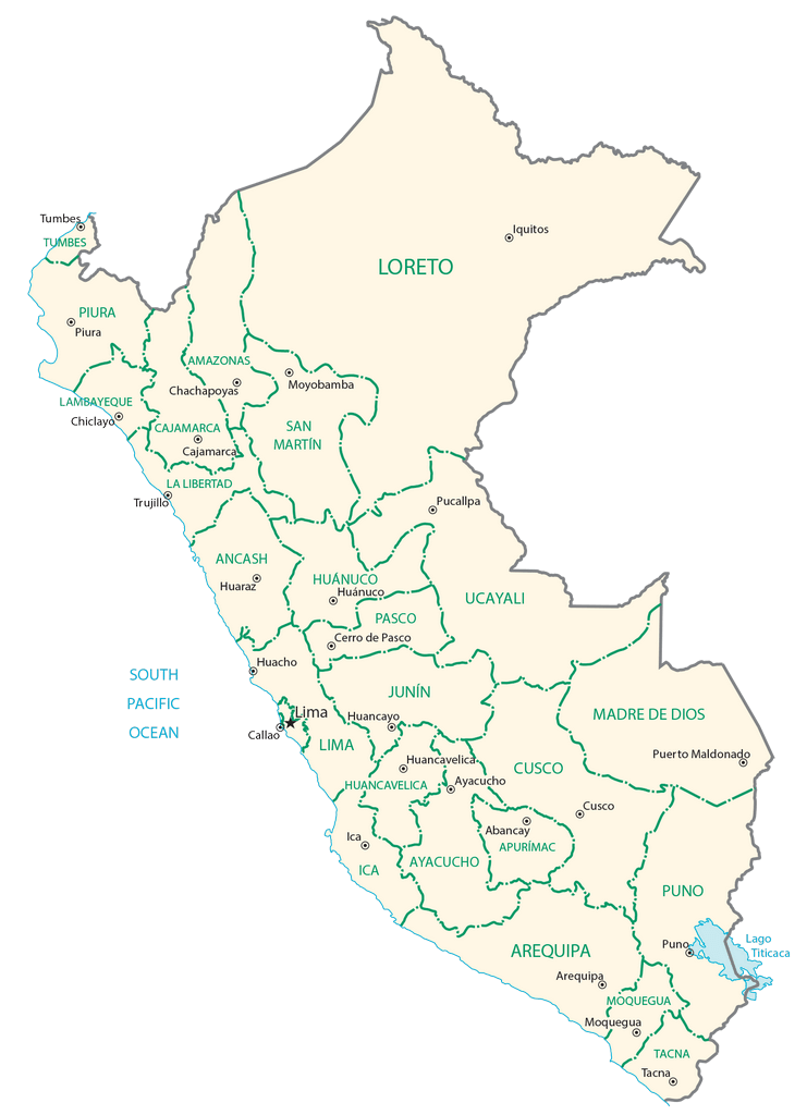 Bản đồ khu vực Peru