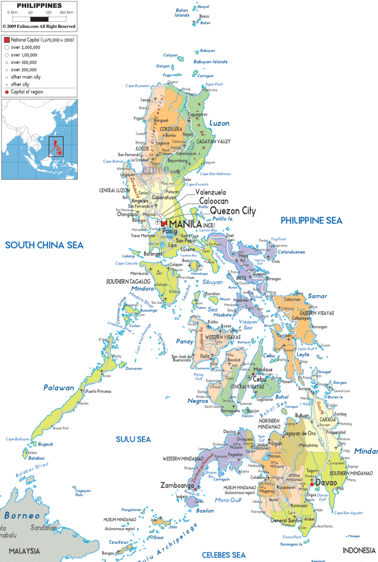 Bản đồ hành chính Philippines khổ lớn