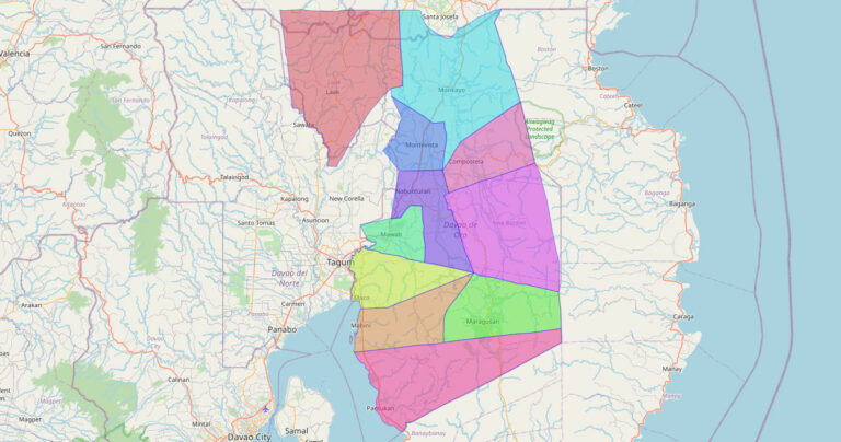 Map of Compostela Valley Province