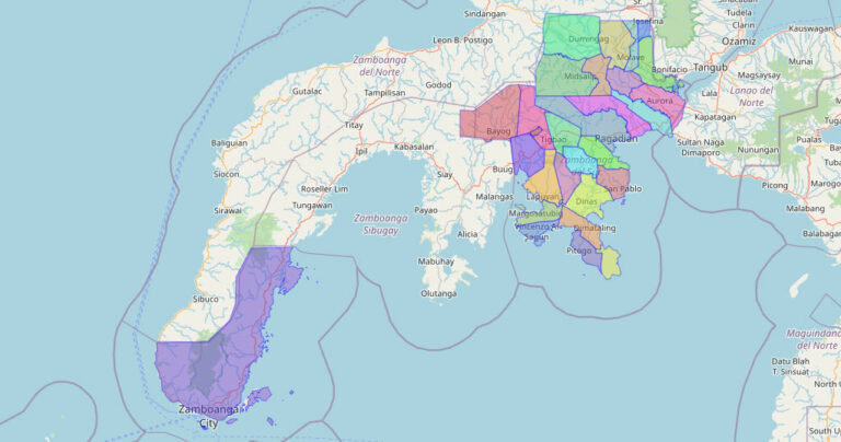 Map of Zamboanga del Sur Province