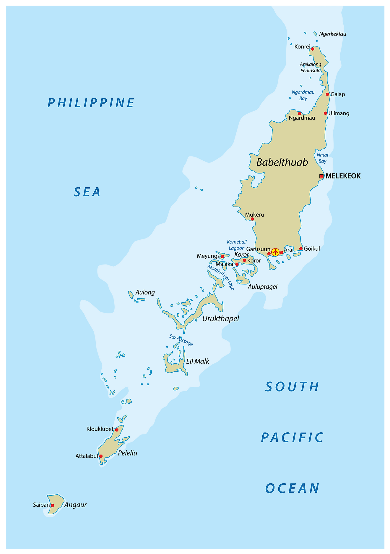 Bản đồ hành chính của Palau