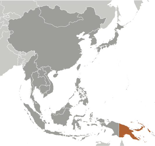 Bản đồ vị trí của Papua New Guinea