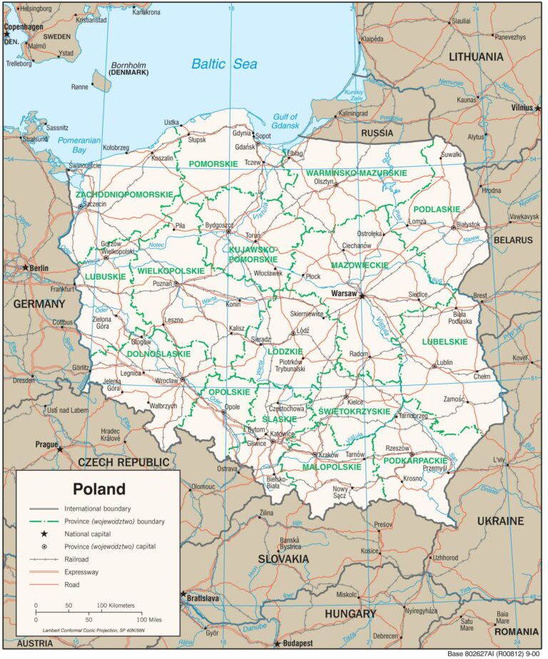 Bản đồ giao thông Ba Lan
