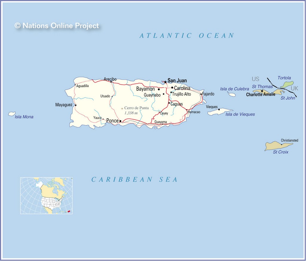 Bản đồ tham khảo của Puerto Rico