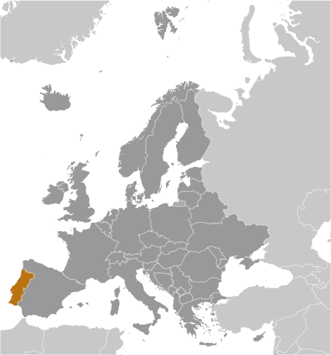 Bản đồ vị trí của Bồ Đào Nha
