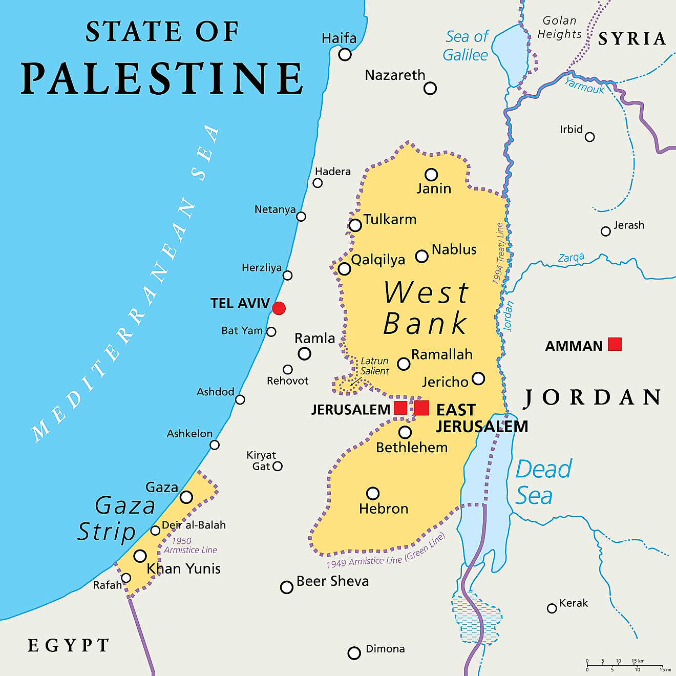 Bản đồ hành chính của Palestine