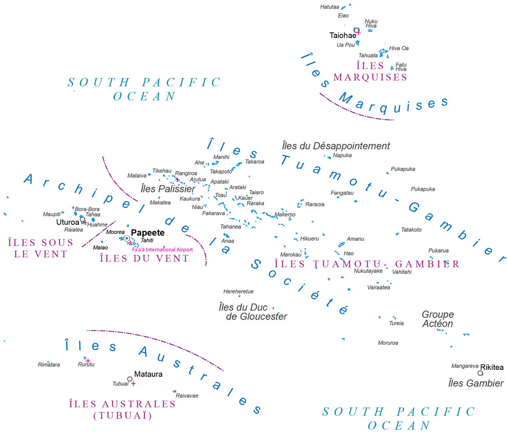 Bản đồ Polynesia thuộc Pháp