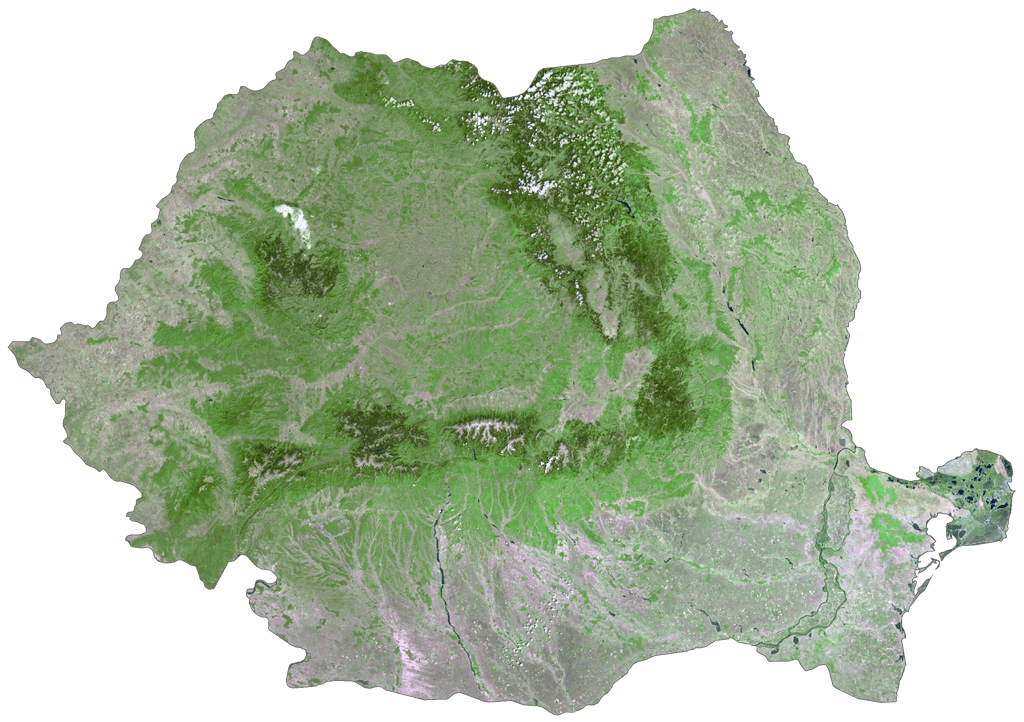 Romania Bản đồ vệ tinh