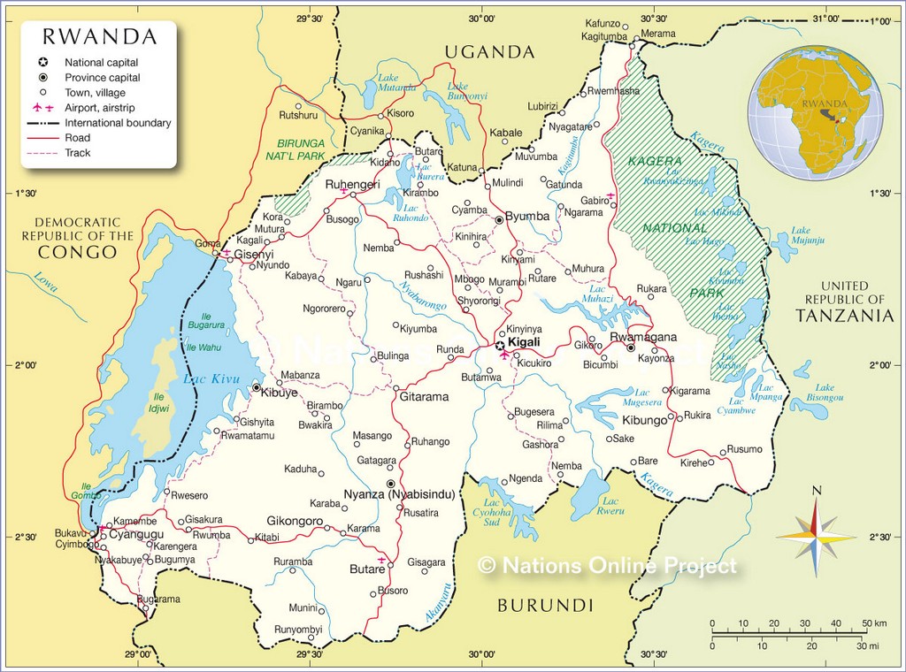 Bản đồ của Rwanda