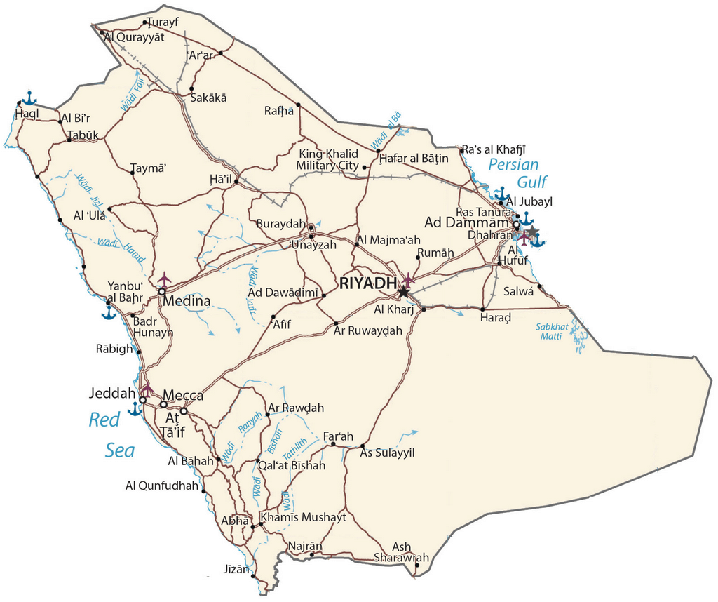 Bản đồ Ả-rập Xê-út