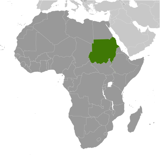 Bản đồ vị trí của Sudan
