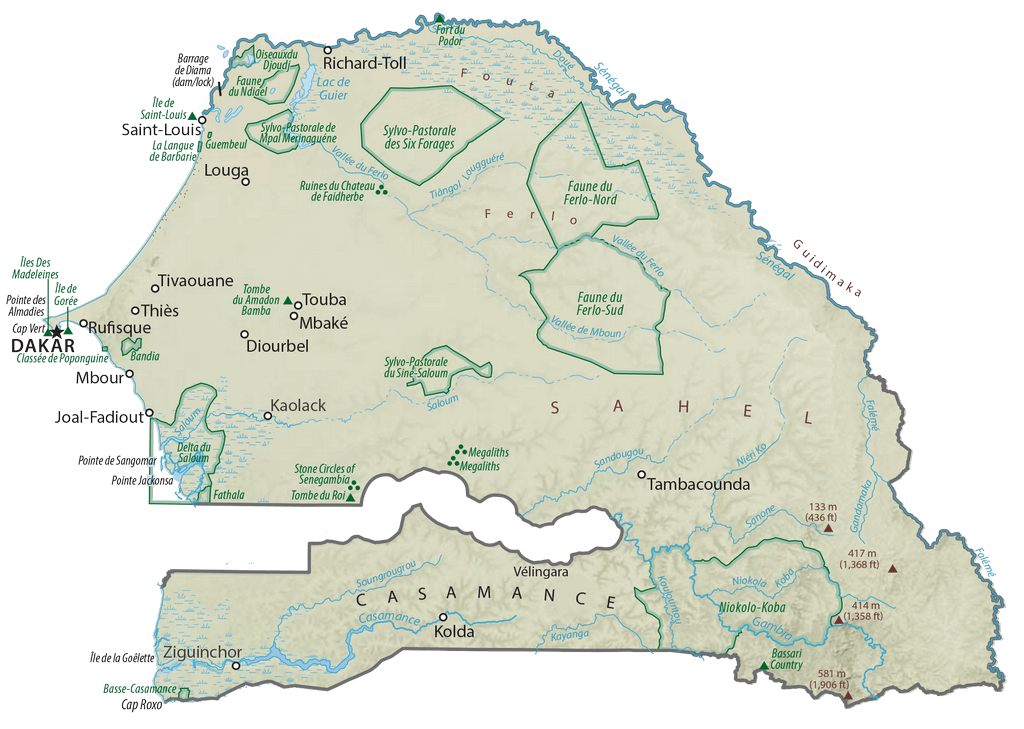 Senegal Physical Map