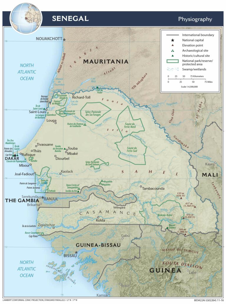 Bản đồ địa lý Senegal