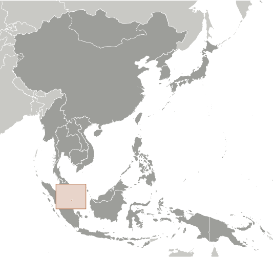 Bản đồ vị trí của Singapore