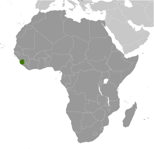 Bản đồ vị trí của Sierra Leone