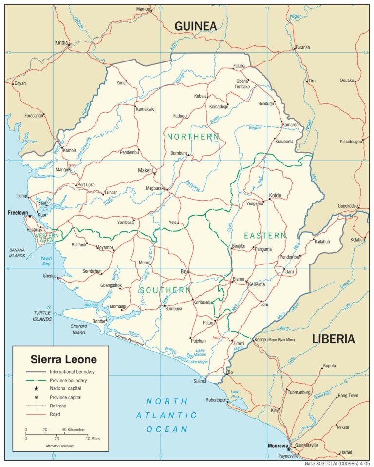 Bản đồ địa lý Sierra Leone