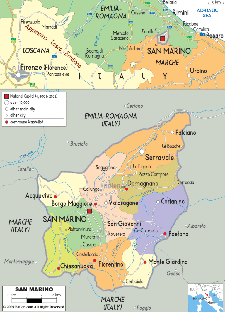 Bản đồ hành chính San Marino khổ lớn