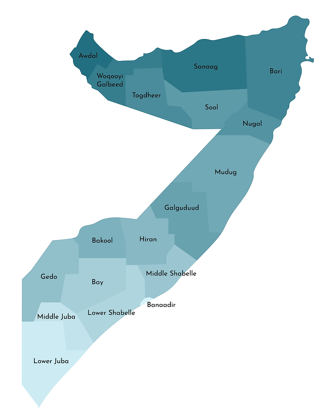 Bản đồ các bang của Somalia