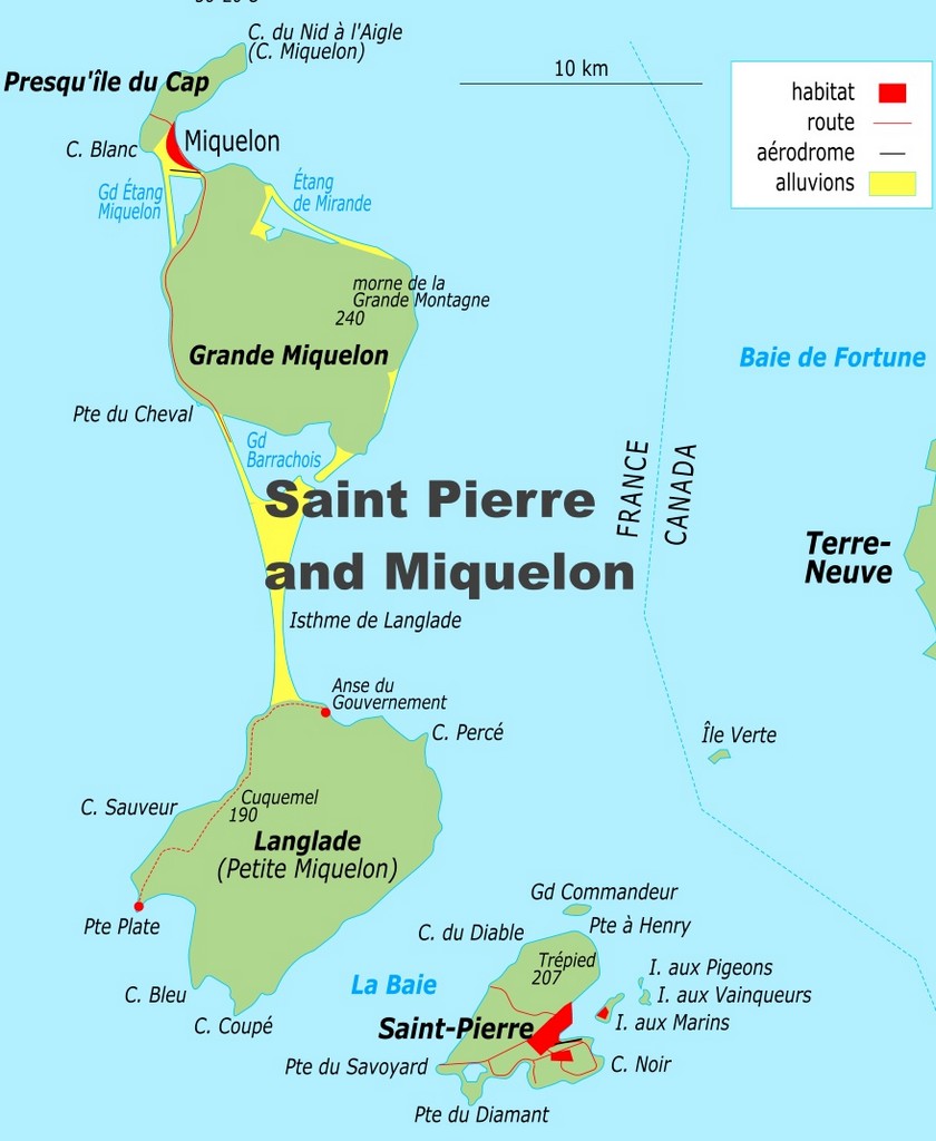 Bản đồ chi tiết của Saint Pierre và Miquelon