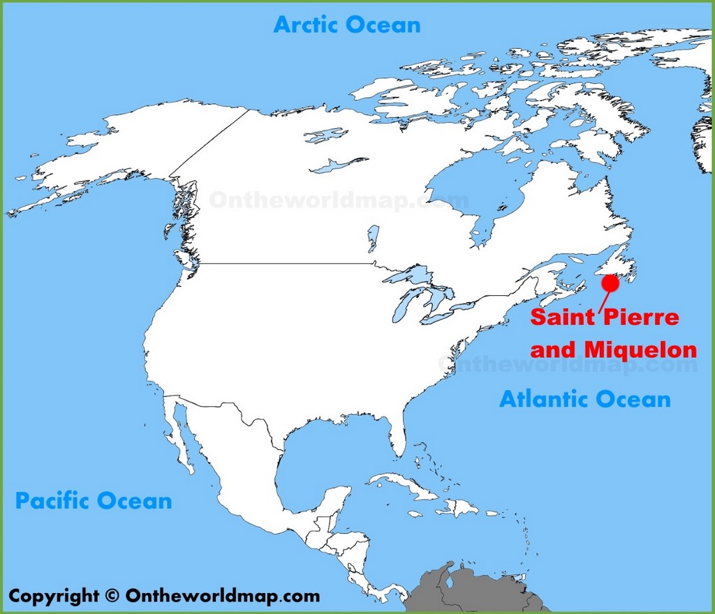 Vị trí Saint Pierre và Miquelon trên bản đồ Bắc Mỹ
