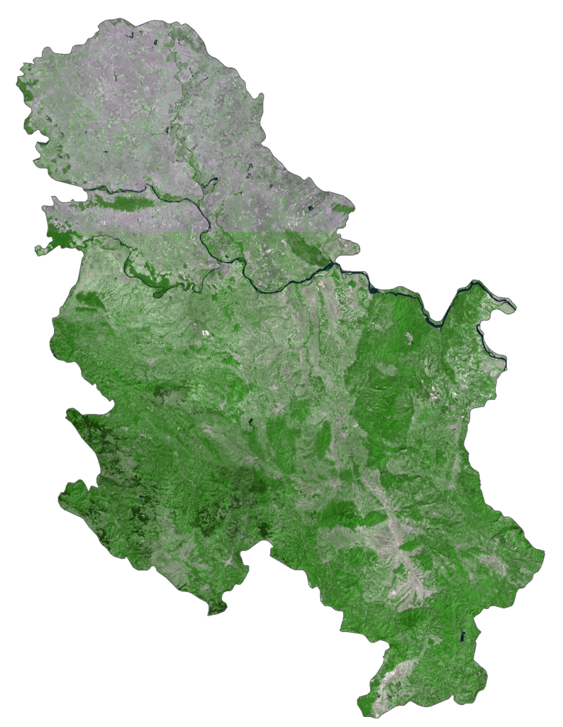 Bản đồ vệ tinh Serbia