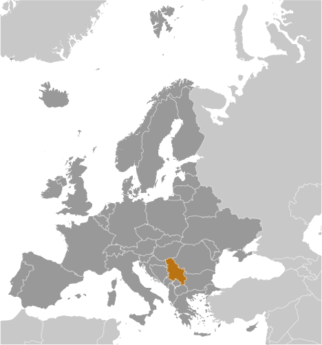 Bản đồ vị trí của Serbia