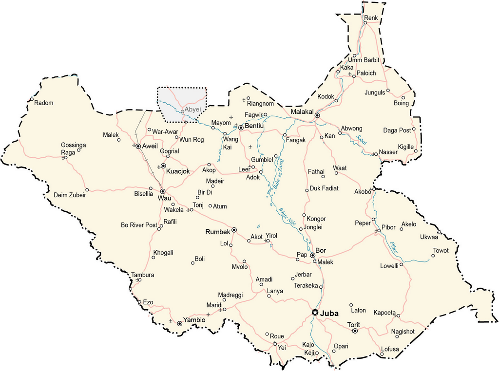 Bản đồ Nam Sudan