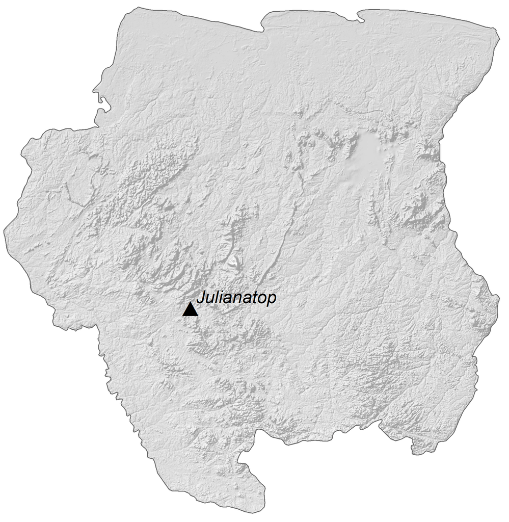 Bản đồ độ cao Suriname