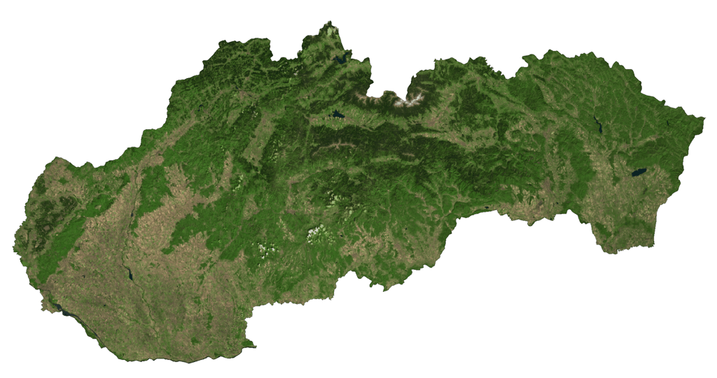 Bản đồ vệ tinh Slovakia