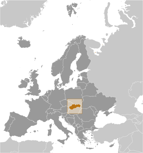 Bản đồ vị trí của Slovakia