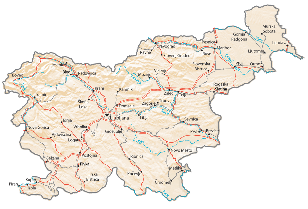 Slovenia Physical Map
