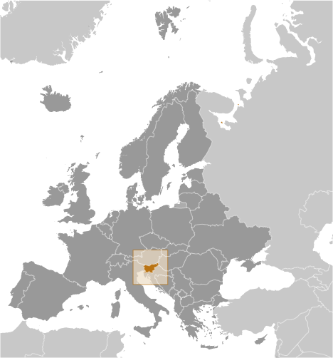 Bản đồ vị trí của Slovenia