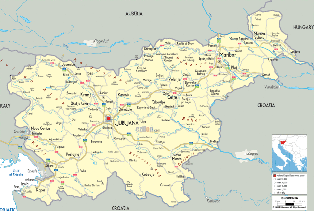 Bản đồ hành chính Slovenia