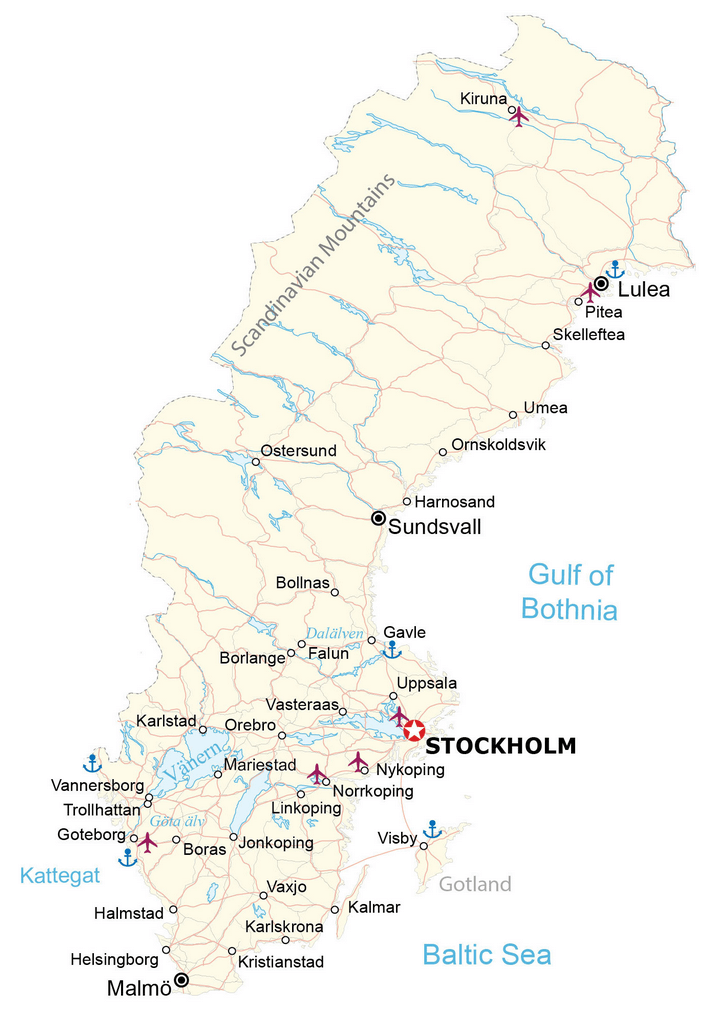 Bản đồ Thụy Điển