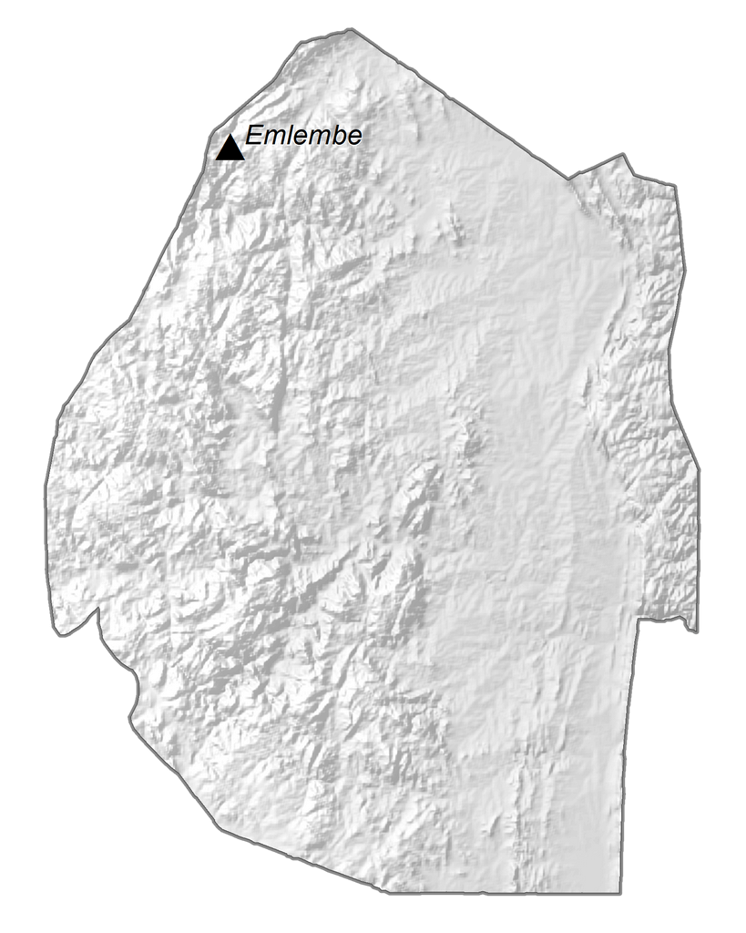 Bản đồ Độ cao Eswatini