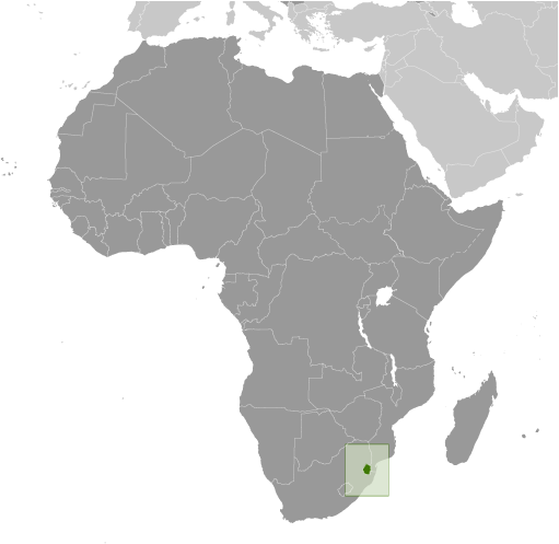 Bản đồ vị trí của Eswatini