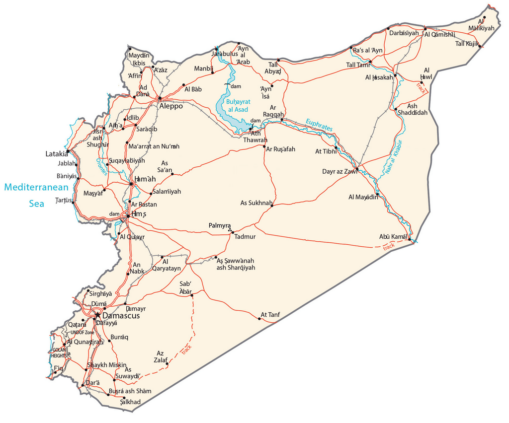 Syria bản đồ